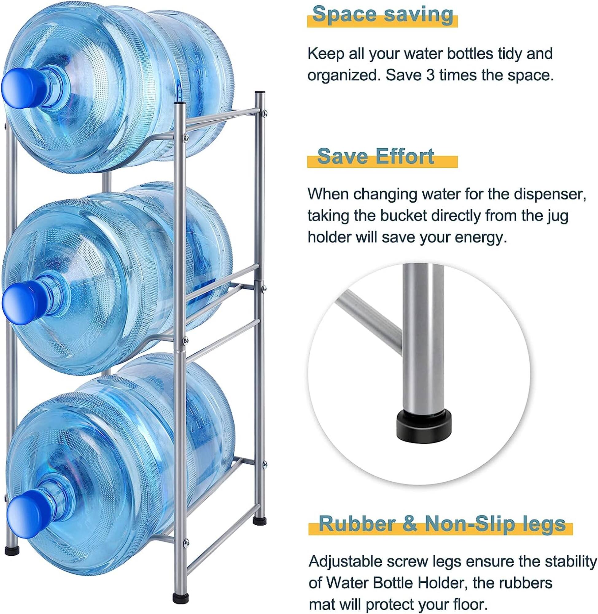 NEX™ 3-Tier 5-Gallon Silver Water Jug Storage Rack